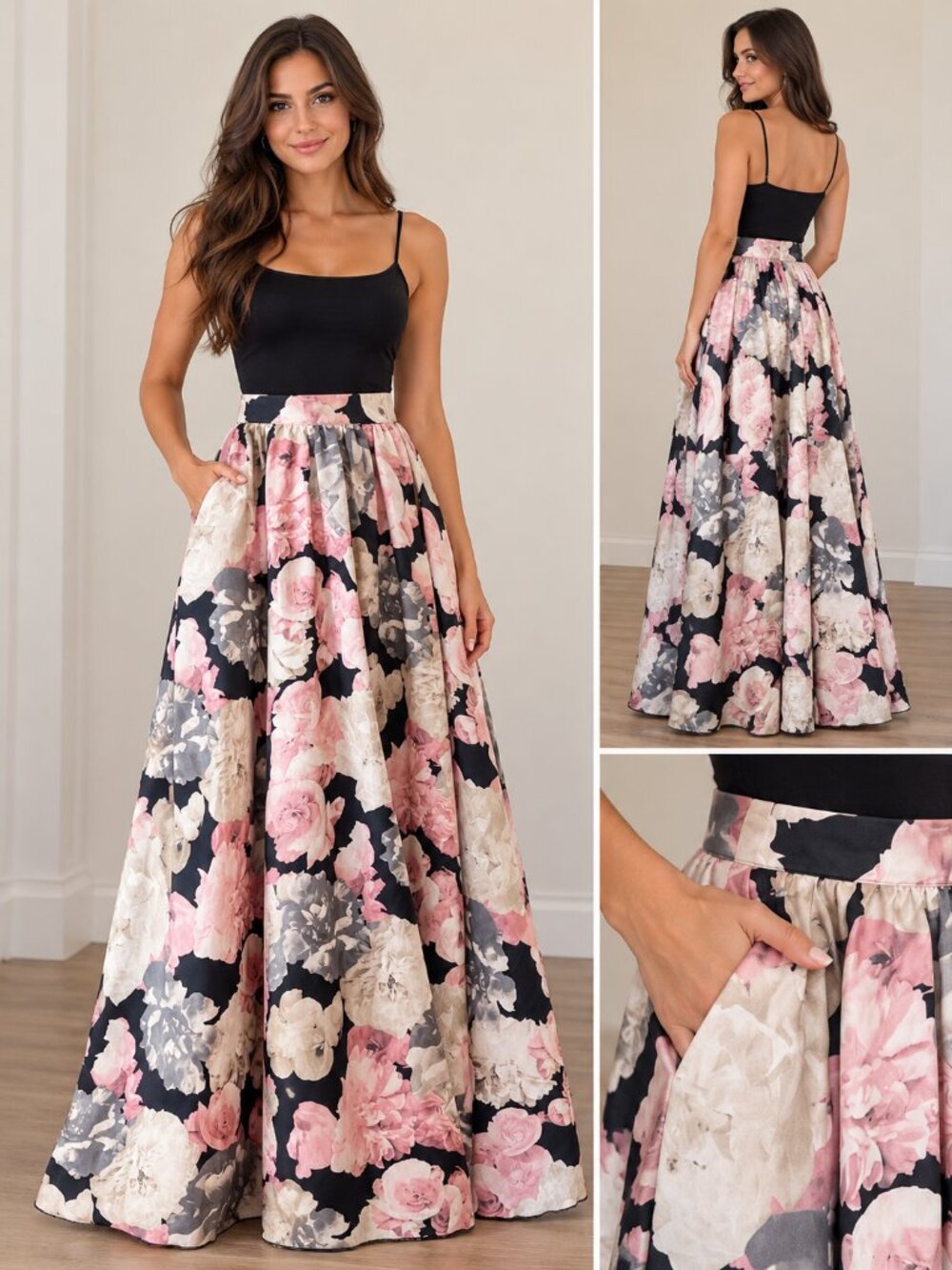 Xtraordinary Floral Full Length Maxi Skirt Size 1